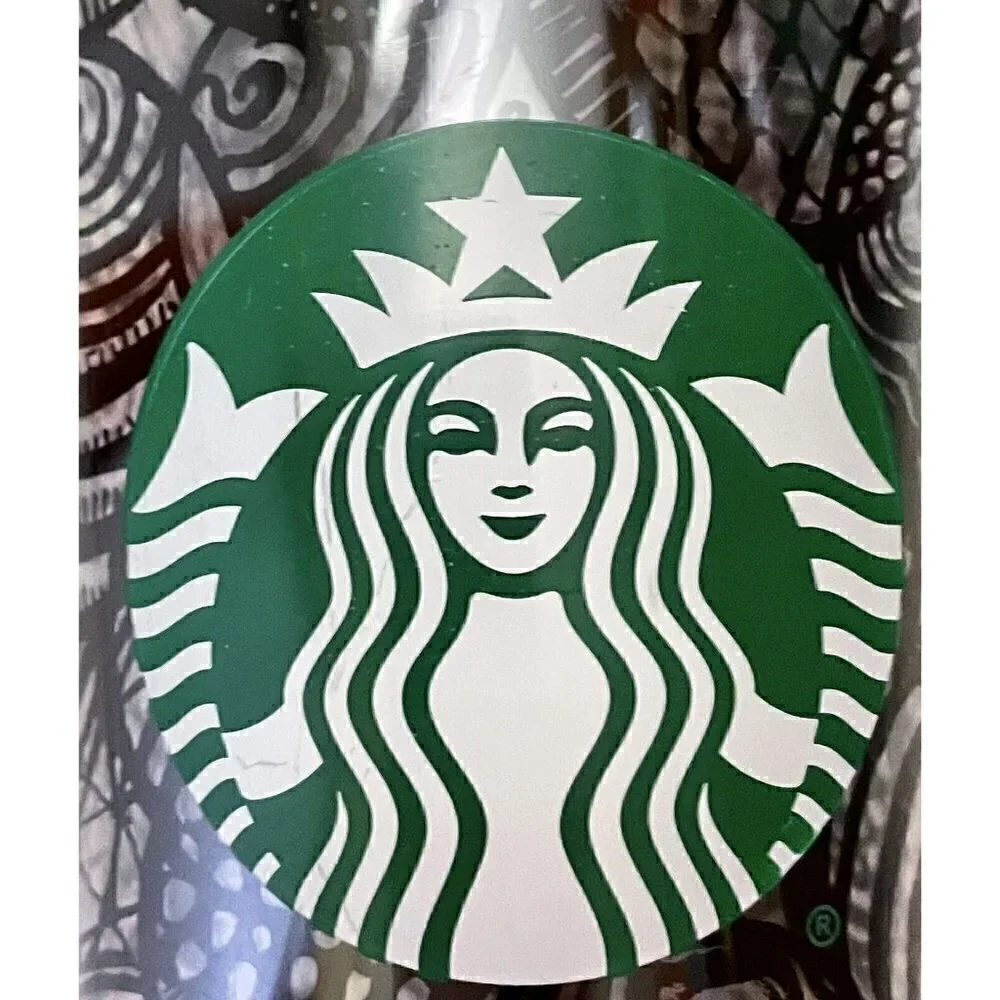 2014 Starbucks Black Line Acrylic Cold Tumbler Venti 24 oz No Straw